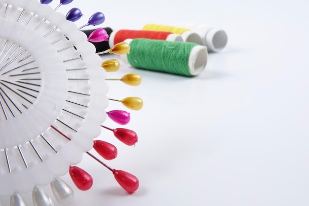 close up colorful thread